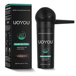 UOYOU DARK BROWN Hair Fibres for Thinning Hair 27.5g Bottle with Applicator | Natural Keratin Hair Fibers Concealer for Hair Loss for Men and Women | Hair Building Fibres Powder [DARK BROWN]