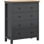 Commode 4 tiroirs Duck Gris anthracite et Bois