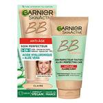 GARNIER Skin Active - BB Crème Anti-Âge - Soin Perfecteur Tout-En-1 - Raffermit & Hydrate - FPS 25 - Acide Hyaluronique & Aloe Vera - Vegan & Cruelty Free - Tous Types de Peaux - Teinte Claire - 50 ml