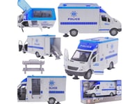 Leantoys Polis Ambulans Lastbil Polis Bår Öppna Dörr Ljud Ljus