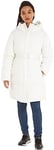 Calvin Klein Jeans Women Coat Logo Belt Long Puffer Winter, White (Ivory), XXL