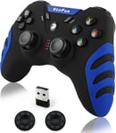 Manette Pc/Ps3,2,4g Sans Fil Gamepad Avec Double Vibration,Manette Gamer Pour Pc Windows(11/7/8/10),Ps3,Steam,Raspberry Pi,Android Smart Tv,Tv Box (Bleu)