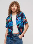 Superdry Beach Resort Shirt, Navy Paradise