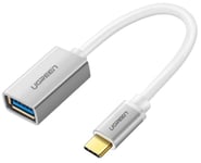 USB-C OTG adapter - USB-C han / USB-A 3.0 hun - Sølv