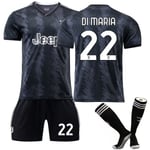 DI MARIA 22# Borta 22-23 Juventus Fotboll T-shirt Jersey Set 28(150-160CM)