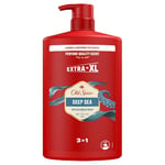 Old Spice Deep Sea Gel douche et shampooing 3 en 1 pour homme, 1 l, parfum frais et longue durée de qualité parfumée, pour les cheveux et le visage