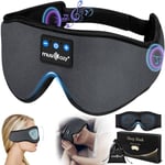 MUSICOZY Bluetooth Sleep Mask,Upgraded 3D Sleep Headphones Eye Mask with Headphones for Men & Women,Wireless Music Sleep Mask Sleeping Headphones for Travel/Nap/Yoga/Meditation/Night (Grey)