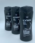 Lynx Black 12H Refreshing Energy Boost Shower Gel Bodywash - 3x 500ml W04