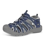 GRITION Femmes Athlétique Randonnée Sandales de Marche Bout Fermé Eau Chaussures Aventureux en Plein Air Sport Trail Été (37 EU, navy)