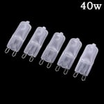 5 st Frosted Halogen G9 Dimbar Glödlampa 220v Lampa 20/40/60w Halogenljus G9 [DB] 40W-10PCS