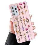 ZTOFERA Coque Compatible avec Samsung Galaxy A52 4G/5G, Etui pour Samsung A52s 5G, Flexible Souple en Silicone Protection Case avec Motif Fleurs Grimpante Filles Femmes Antichoc Cover, Rose