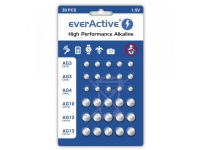 Mini everActive alkaline batteries 10 x G3 / LR41, 5 x G4 / LR626, 5 x G10 / LR1130, 10 x G13 / LR1154 set of 30 pieces