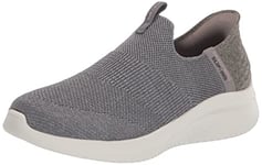 Skechers Femme Slip Ins Mains Libres Ultra Flex 3.0 Smooth Step Basket, Gris, 41 EU Large