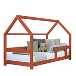 Benlemi Lit cabane Enfant TERY 80 x 160 Rouge Brique