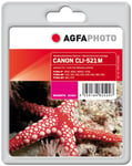 AGFAPHOTO 10.5 ml - magenta - blekkpatron (alternativ for: Canon CLI-521M  Canon 2934B001) - for Canon PIXMA iP4700  MP540  MP550  MP560  MP620 