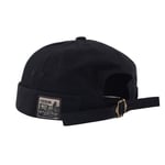 (One SizeBlack) Miehet Naiset Retro Dome Meloni Brimless Pipo Unisex Skullcap Sailor Puuvilla Mekaanikko Trendikäs väri Elastiset paneelit Docker Hat