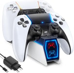 Station De Recharge Ps5, Chargeur Manette Ps5 Pour Dualsense Ps5&edge, Dock Manette Ps5 Avec Indicateur Led Et Adapteur, Accessoire Ps5 Pour Scole Ps5.[V6]