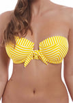 Freya Bikini Top Beach Hut Size 30E Yellow White Stripe Padded Bandeau Bra 6791