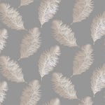 Fawning Feather Grey Rose Gold Metallic Shimmer Wallpaper Feature Holden Decor