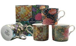 William Morris Design Mugs Set of 4 Bone China Assorted Designs Boxed