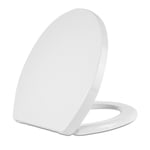 White Plastic Soft Close Quick Release Toilet Seat Quick Fit Hinges Heavy Duty