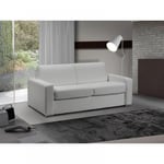 Canapé lit 2-3 places MASTER convertible EXPRESS 120 cm Cuir Blanc MATELAS 18 CM INCLUS