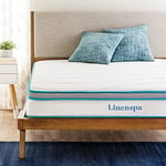 Linenspa Matelas hybride, 20 cm epaisseur, à ressorts et mémoire de forme, Oeko-Tex, Équilibré, 140x200 cm, 2 personnes