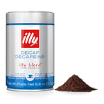 illy Coffee - Decaf Ground Coffee - Medium Roast - 100% Arabica Decaffeinated Coffee - Perfect Grind for Espresso Makers - 250g Tin