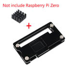 Boîtier acrylique Raspberry Pi Zero W + dissipateur thermique en aluminium pour RPI Zero Box,boîtier de couverture,également pour RPI Zero V1.3 - Type Black