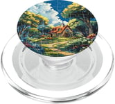 Aquarelle Home In Nature avec grilles de puzzle décoratives PopSockets PopGrip pour MagSafe