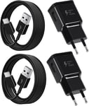 2-Pack Chargeur Rapide Et Câble Usb Type C Pour Samsung Galaxy A15 A14 A13 A04s A05s A71 A55 A54 A53 A42 A35 A34 A33 A25 A23 M53 M34 M13 S8 S9 S10 S20 S21 Plus, Chargeur Usb C Tablette Telephone