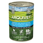 ARQUIVET Junior Poulet avec Carottes, Pois et Huile de Saumon 400 g - Boîte de Nourriture Humide pour Chiens Chiots - Toutes Les Races - Alimentation Naturelle Canine