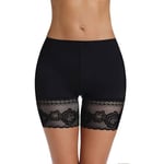 Joyshaper Chafing Shorts Women Underwear Ladies Lace Thigh Slimmer Control Knickers Petticoat Underskirt Boxer Shorts Safety Pants Black-new,S