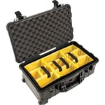 Peli 1514 flight case à roulettes noir avec compartiments 501 x 279 x 193 mm