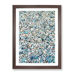 One Thousand Pebbles Painting Modern Framed Wall Art Print, Ready to Hang Picture for Living Room Bedroom Home Office Décor, Walnut A4 (34 x 25 cm)