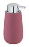 WENKO Distributeur de Savon Badi, Distributeur de Savon Liquide Rechargeable, céramique Haute qualité à Surface Mate, Pompe en Plastique Robuste, contenance 320 ML, 9,5 x 16 x 8 cm, Rose Ancien