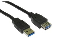 PC Supplies Limited PCSL Brand - USB 3.0 Data Extension Cable - 5MTR USB 3.0 A M - A F BLACK EXTENSION CABLE