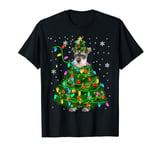 Schnauzer Christmas Tree Christmas Lights Schnauzer Lover T-Shirt