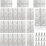 20 Pièces Charniere Inox Charniere Porte Placard Pliant Plate Charnière 55 * 34mm pour La Maison Meubles Matériel Armoire Garde Porte Tiroir avec 120 Vis