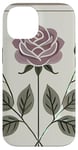 Coque pour iPhone 14 Rose florale botanique, style minimaliste, roses d'amour