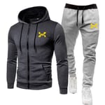 2023 Fashion Träningsoverall För Män Hoodie Fitness Gymkläder Män Löpset Sportkläder Jogger Herr Träningsoverall Vinterdräkt Sport Dark grey gray an Y L