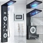 LED Shower Panel Column Tower Stainless Steel Mixer Tap Rain Massage Body Jets