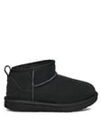 UGG Kids Classic Ultra Mini Classic Boot - Black, Black, Size 1 Older