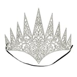 Boland 44087 Couronne Reine avec élastique Diadème Accessoire Princesse des Neiges Princesse Fête à thème Carnaval,Argenté,Taille unique