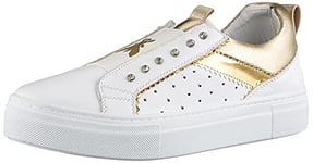 Patrizia Pepe Kids PPJ57, Basket Femme, Or Blanc, 35 EU