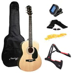 Ensemble de guitare acoustique de taille classique Martin Smith avec support de guitare, accordeur, sac, sangle, médiators et cordes de rechange