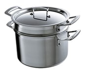 Le Creuset 3-Ply Stainless Steel Pasta Pot, 20 cm, 96200520001000