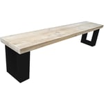 Wood4you - Banc de Jardin New England Échafaudage Bois - 130 cm Noir - Brun