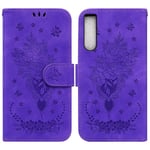 Yhteensopiva Sony Xperia 10 Iv -lompakkokotelon kanssa Flip Pu Nahka Emboss Rose Flowers Magneettinen Kickstand korttipaikan kansi