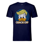 T-Shirt Homme Col Rond Donald Trump - Quack Off Parodie Film Président Anime